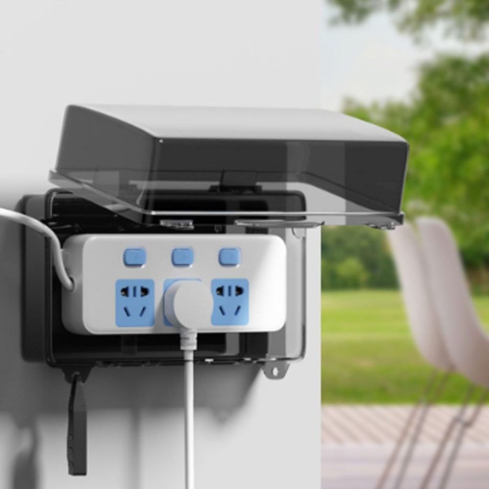 Outdoor Power Strip Weatherproof - กล่องปลั๊กพลาสติกทนทาน กันน้ำ กันสภาพอากาศ กล่องจัดการสายเคเบิล ป้องกันการโจรกรรม ป้องกันปลั๊กไฟ