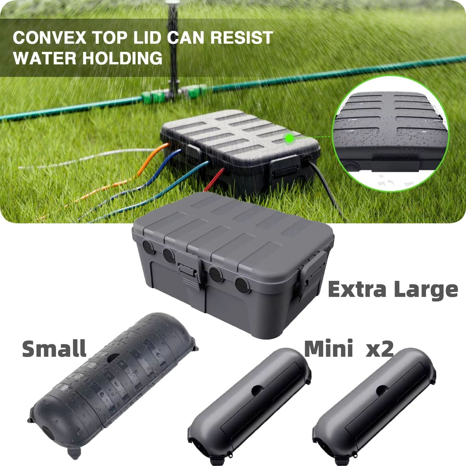 Outdoor Power Strip Weatherproof - ฝาครอบสายไฟฟ้ากลางแจ้งขนาดใหญ่ ทนทานต่อสภาพอากาศ สำหรับป้องกันสายต่อพ่วง ปลั๊กพ่วง ปลั๊กไฟฟ้า และไฟตกแต่งวันหยุด