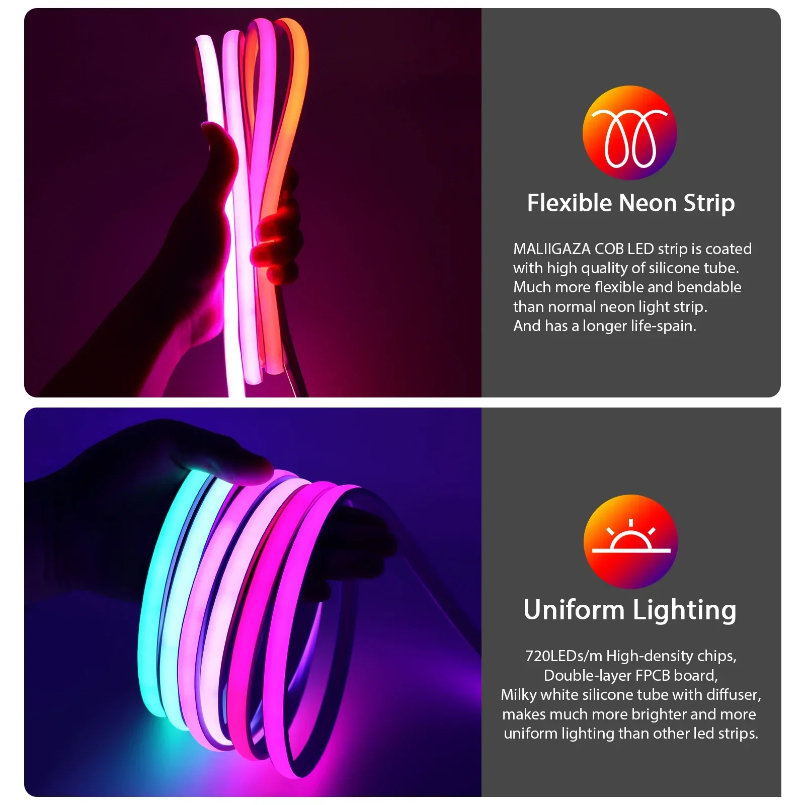 12V 24V IP68 RGBIC COB LED Str - Outdoor Power Strip Weatherproof บทวิจารณ์และราคา