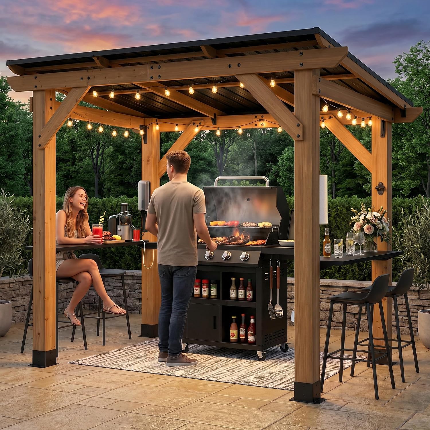 ศาลาปิ้งย่างไม้ซีดาร์ ขนาด 6x8 - Outdoor Power For Gazebo บทวิจารณ์และราคา